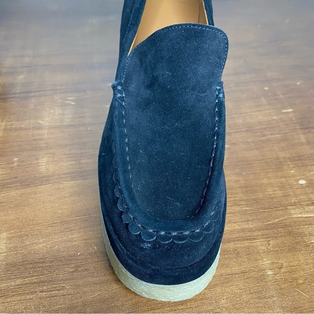 Marc Fisher Black Suede Lina Platform Loafer New Size 9